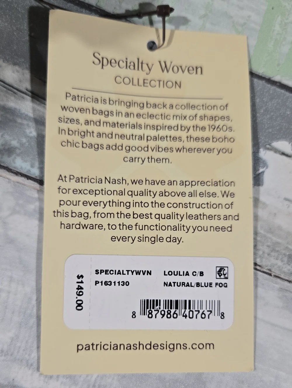 Patricia Nash Natural/Blue Fog Loulia Cross Body Bag New With Tags